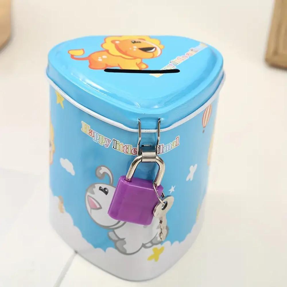 with Lock Heart Shaped Piggy Bank Cartoon Cartoon Children's Piggy Bank  Bedroom Decoration