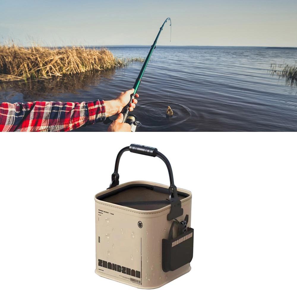 EVA Fishing Bucket Collapsible Live Bait Bucket Portable Fish Containers Fishing 8L