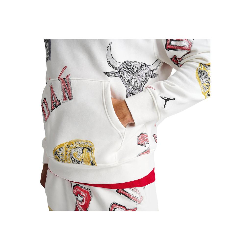 Jordan Brooklyn Fleece Allover Print Hoodie Men Tops Sail FN4545-133