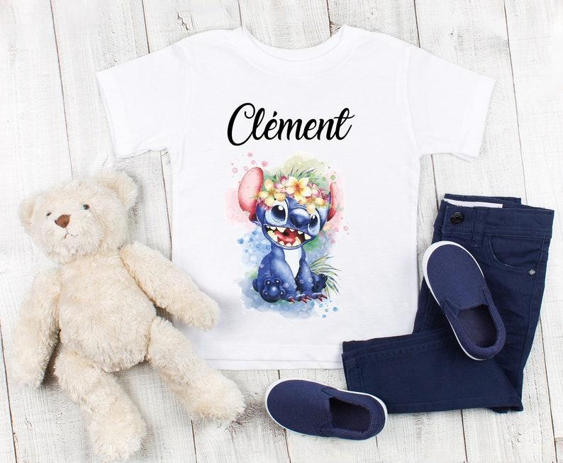 Unisex Kids  T-Shirt Personalized Stitch Flowers Birthday Gift 140