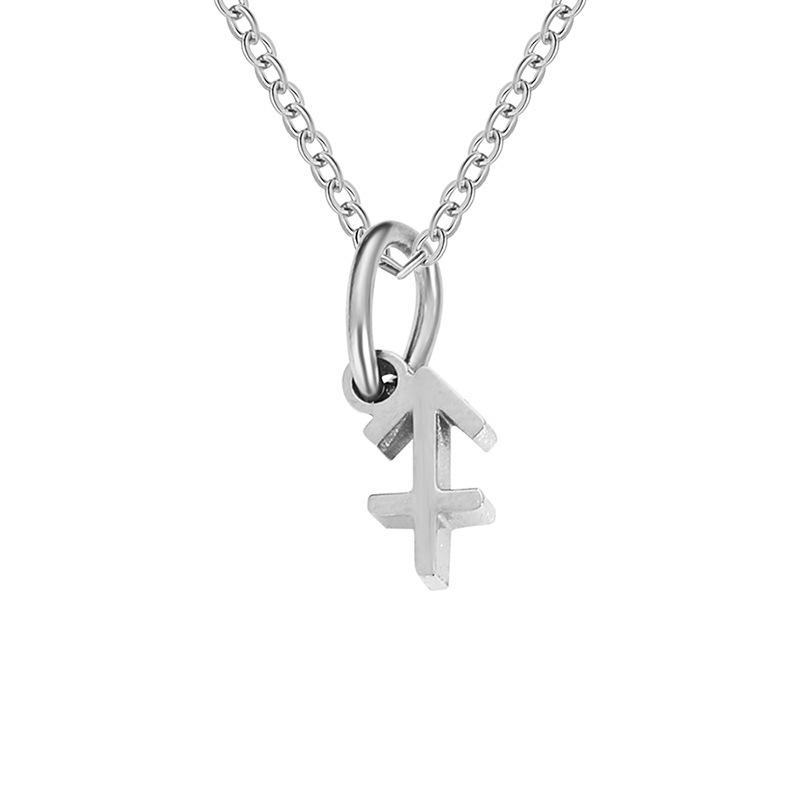 Sf. Colier cu Pandantiv Zodia Delan - Lanț Claviculă din Oțel Inoxidabil - Bijuterii Simple de Modă