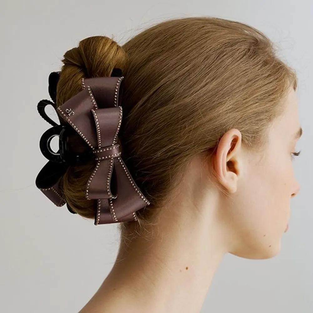 Studded Ribbon Claw Clip - M JP-25-031CC pink