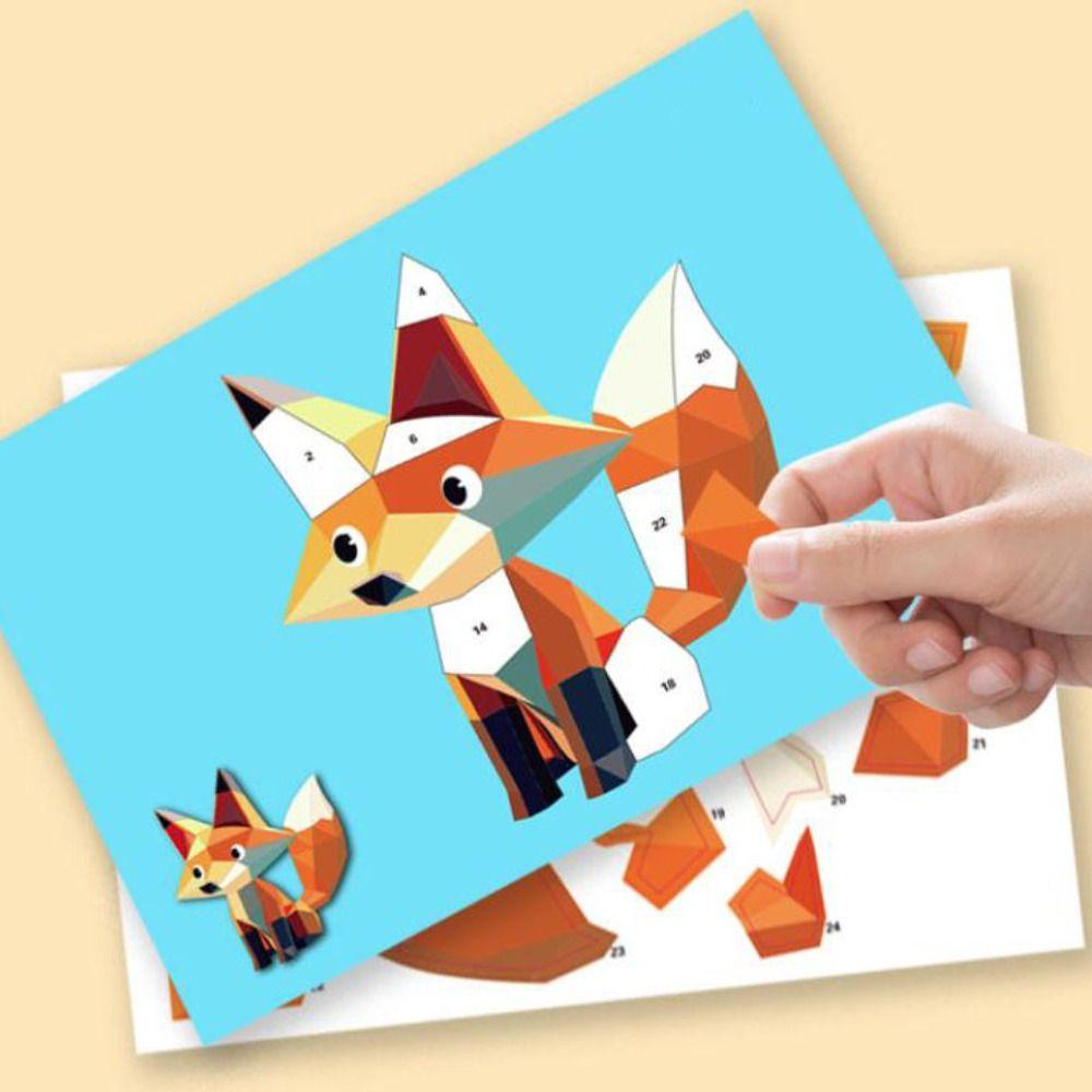 Paper DIY Paste Material Kit Handmade Animals Sticker Book Birthday Gift