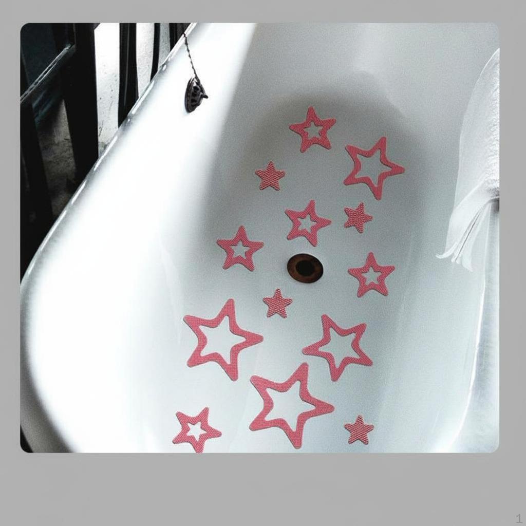 AntiSlip Celestial Pattern Stickers, NonSlip Bathtub Decals, Waterproof PreGlued Strips for