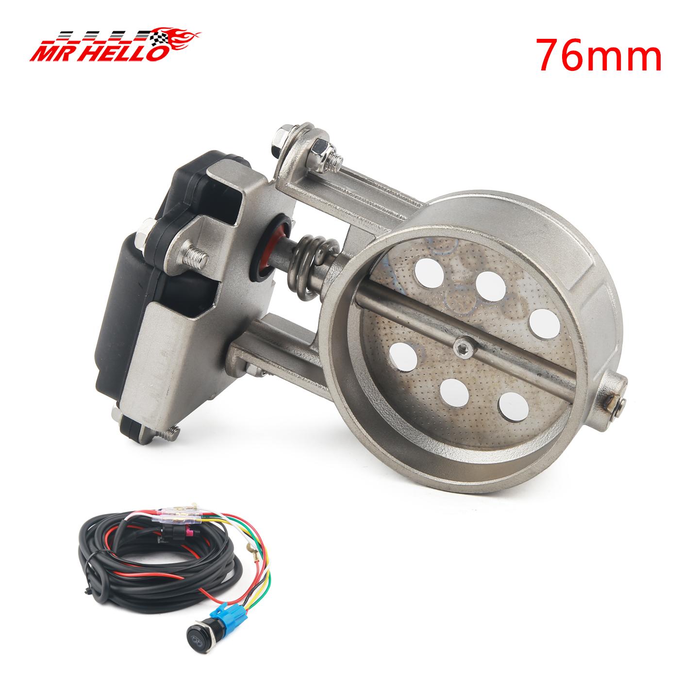

Motorcycle Exhaust Pipe System Locomotive Sound Modified Stainless Steel Valve Electronic Switch Button Control 2/2.25/2.5/3inch 76mm