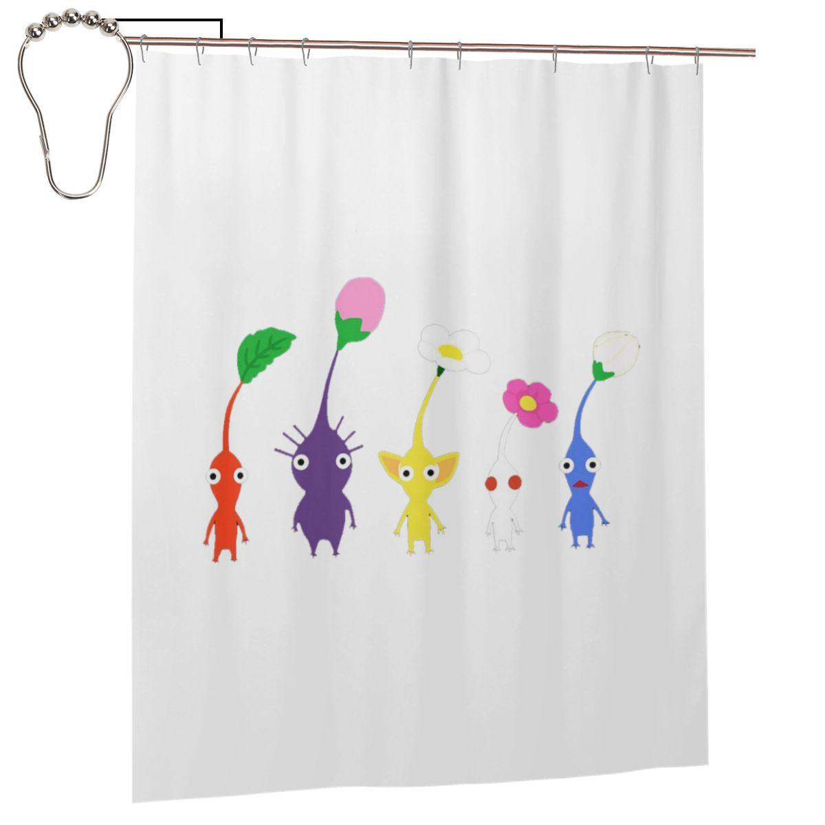 

Pikmin Ideas Game Art Shower Curtain Bathroom Polyester Waterproof Bath Curtains With Hooks W60H190(CM)-1 Pcs