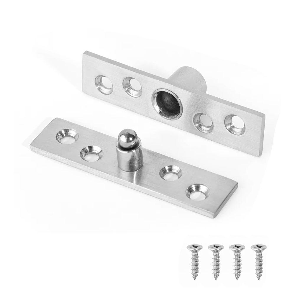 

New Stainless Steel Pivot Hinge 360° Swivel Heavy Duty Door Concealing Shaft With Screws Location Shaft серебряный