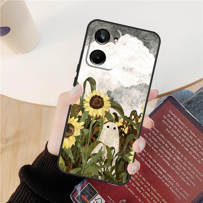 

Beautiful Yellow Sunflower Case For Realme GT Neo 5 3 2 3T 8 9 10 Pro Plus C33 C35 C31 C30 C11 C15 C25 C21Y C55 Cover Realme GT Neo5