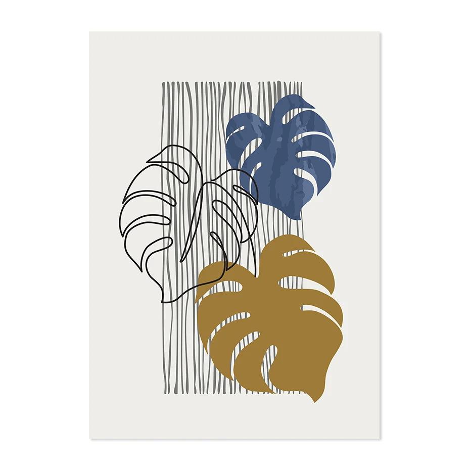 Matisse Monstera Geometric Body Line Abstract Posters Wall Art Canvas Painting Prints Pictures Living Room Interior Home Decor