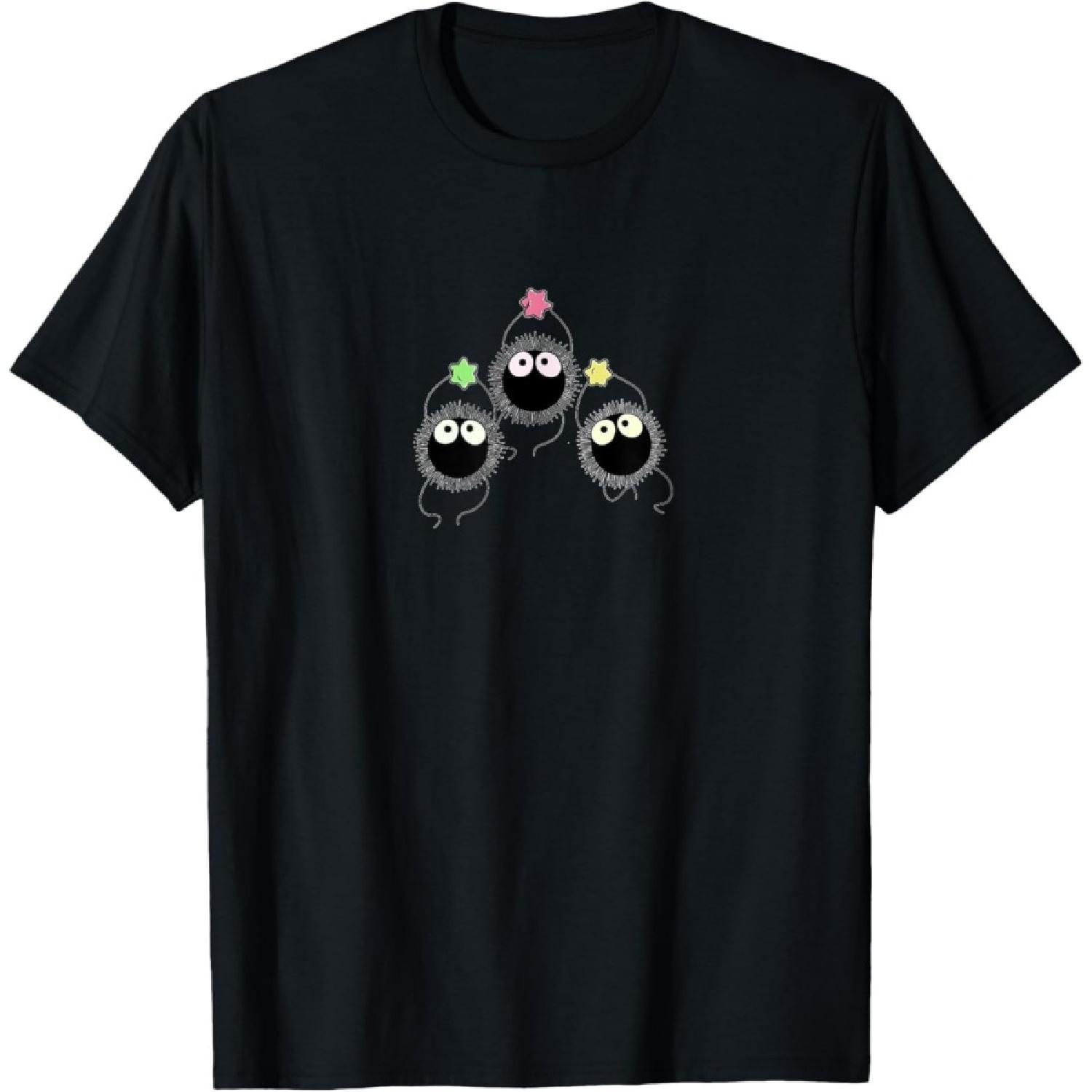 Cute Anime Soot Man with Colourful Sugar Stars T-Shirt S