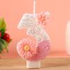 Pink Flower Number Candles for Birthday Cake Decoration Party Supplies
