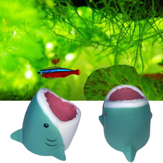 Fish Tank Ornament Ocen Series Shark Head Statue Cartoon Underwater Animal Sculpture Aquarium Landscaping Decor