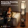 Floor Lamp With Shelves 3 Layer Column Modern Standing Lamp For Living Room Bedroom Office Bulb Not Included Black