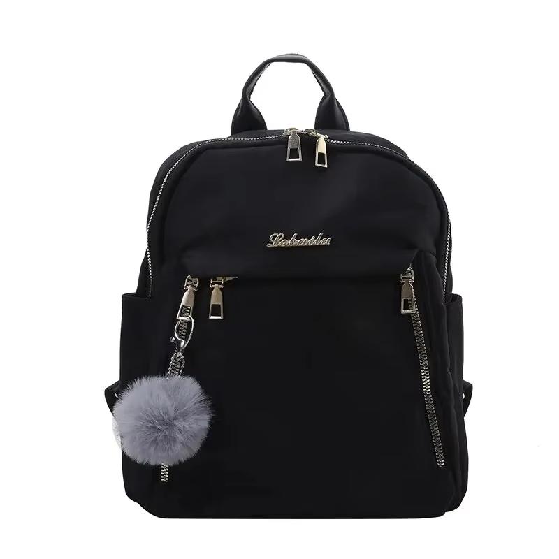 Women S Nylon Backpack Lightweight Backpack Anti-Theft Backpack Anti-Theft Water-Resistant Daypack For Work School чёрный