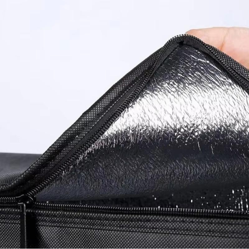 Thermal Insulated Food Delivery Bag Tear Resistant Aluminum Foil Lining Reusable Zipper for Commercial Food Delivery Service