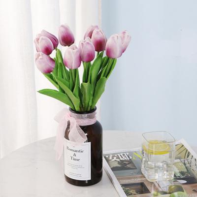 5Pcs Artificial Tulips Lifelike Realistic Plastic Faux Silk Floral Simulation for Home