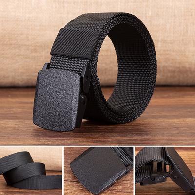 Fashion Man Women Automatic Nylon Belt Buckle Military Fans  Canvas Belt