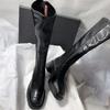 Autumn Winter New High-heeled Women's Boots, Square Toe Elastic Boots, Thick Heel Knee High Boots
