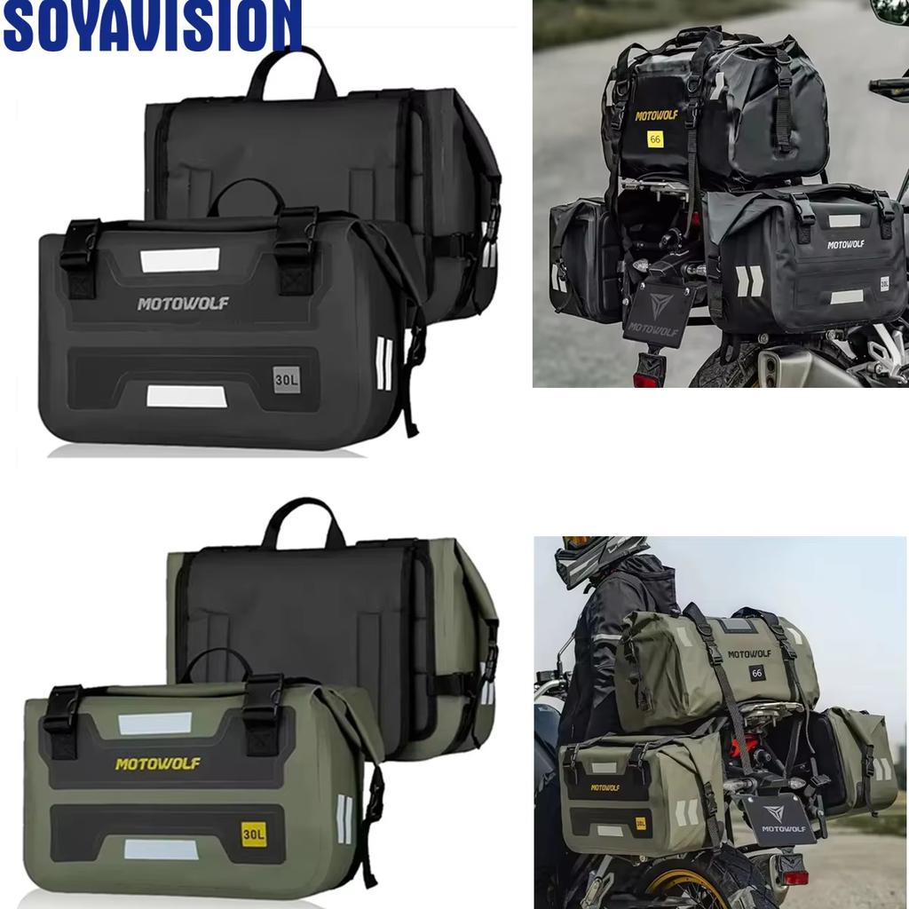 Motorcycle Waterproof Saddlebags Motorcycle Outdoor Long-Distance Riding Large Capacity Side Bag Back Seat Storage Bag