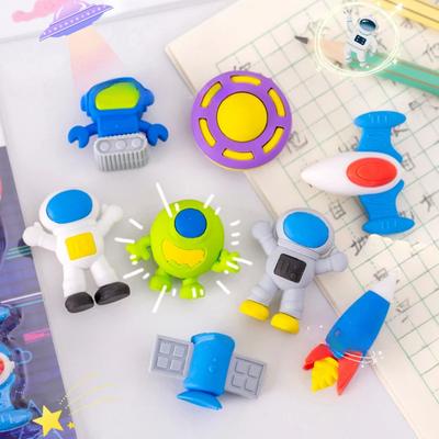 Kreativer niedlicher Cartoon-Astronaut, Außerirdischer, Raumschiff, Satellit, Radiergummi, Schulbedarf, Geschenk für Kinder, Bürozubehör