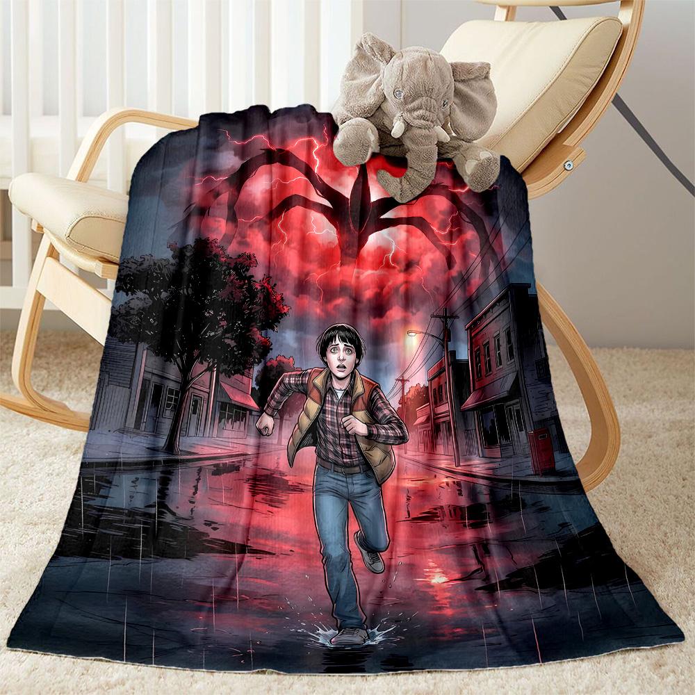 Stranger Things Artwork Suitable Blanket for Offices, Travel, Living Rooms Also a Good Gift for Friends and Family Suitable for All Seasons.
