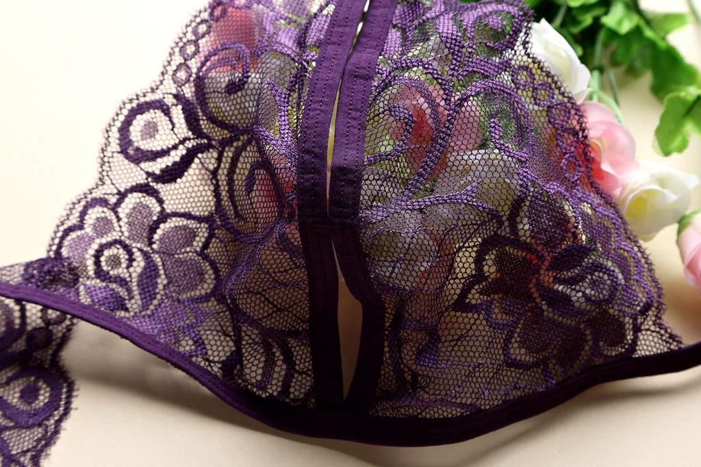 Underwear for Sexy Babydoll Sexy Perforated Sexy Sexy Open Crotch Purple [HiSexy] Women, Lingerie, Shorts, Lingerie, Perforated, Underwear, Shorts,