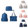Backpack Folding Clothes Storage Bag Travel Portable Solid Color Convenient