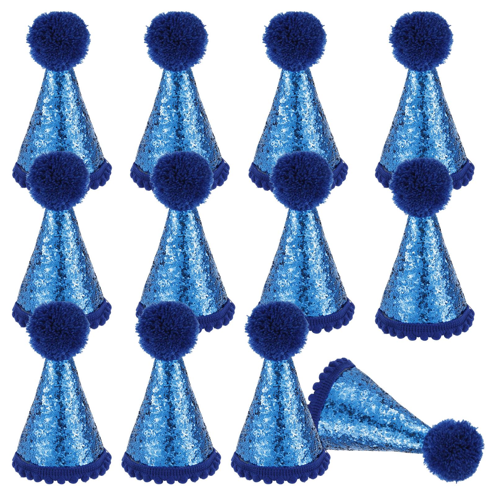 

12Pcs Mini Dog Cat Hat Birthday Party Hat Puppy Cap Creative Kitten Cap Costume Accessories for Pet Birthday Party Decor синий
