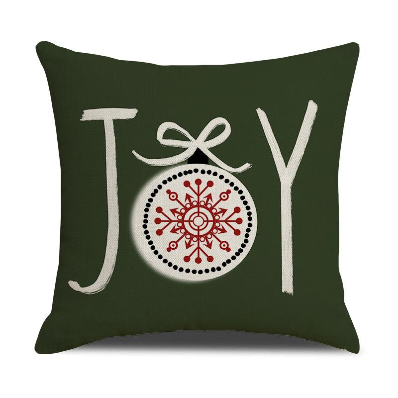 New Red Christmas Pillow Cover Linen Letter Print Pillow Living Room Decoration Sofa Cushion Cover
