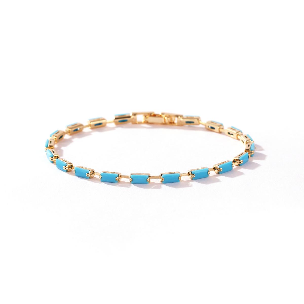 

Mix Style CZ Tennis Turquoise Cubic Zirconia Gold Silver Color Iced Out Chain Bracelet for Women Bling Party Jewelry Gift