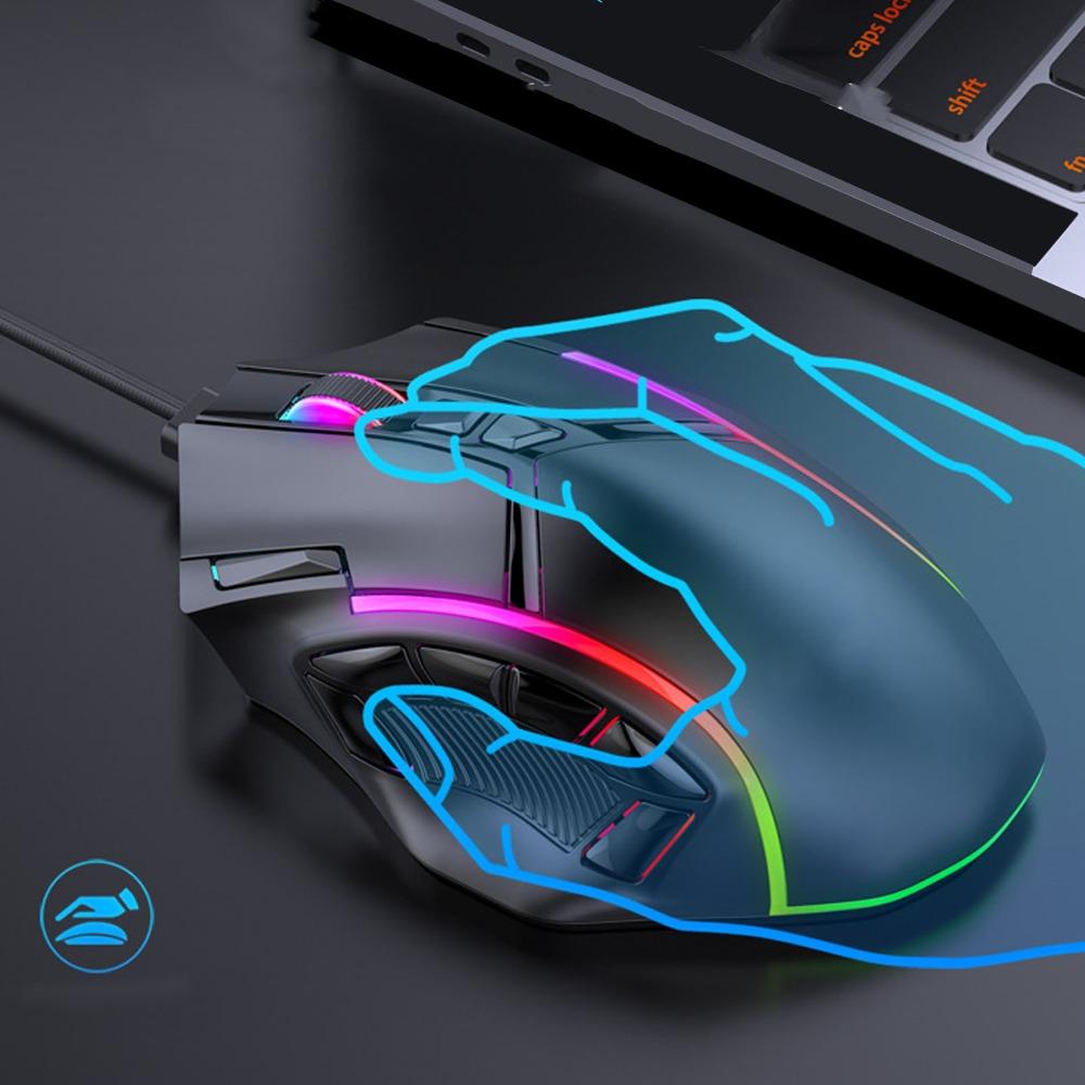 RGB Backlight Gaming Mouse 12800DPI Wired Mouse Durable USB Mouse PC Gaming