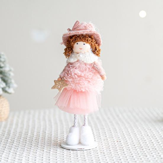 Christmas Angel Doll Ornaments Tabletop Small Plush Fairy Elf Figurine for Thanksgiving New Year Birthday Wedding Valentine's Day Party Decoration