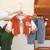 2025 Spring Trendy Infant Boys' Bear Baseball Uniform 3-Piece Set