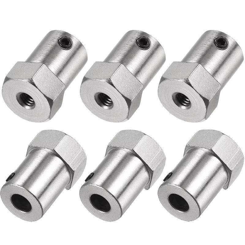 2pcs Hex Coupler Plating Rigid Tire Connector 2/3/3.17/4/5/6/7/8mm Hexagonal Shaft Coupling Motor Transmission Connector