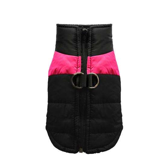 Winter Waterproof Dog Jacket Windproof Padded Pet Coat Warm Vest with Back Zipper D-rings for Small Medium Dogs Outdoor Strolls