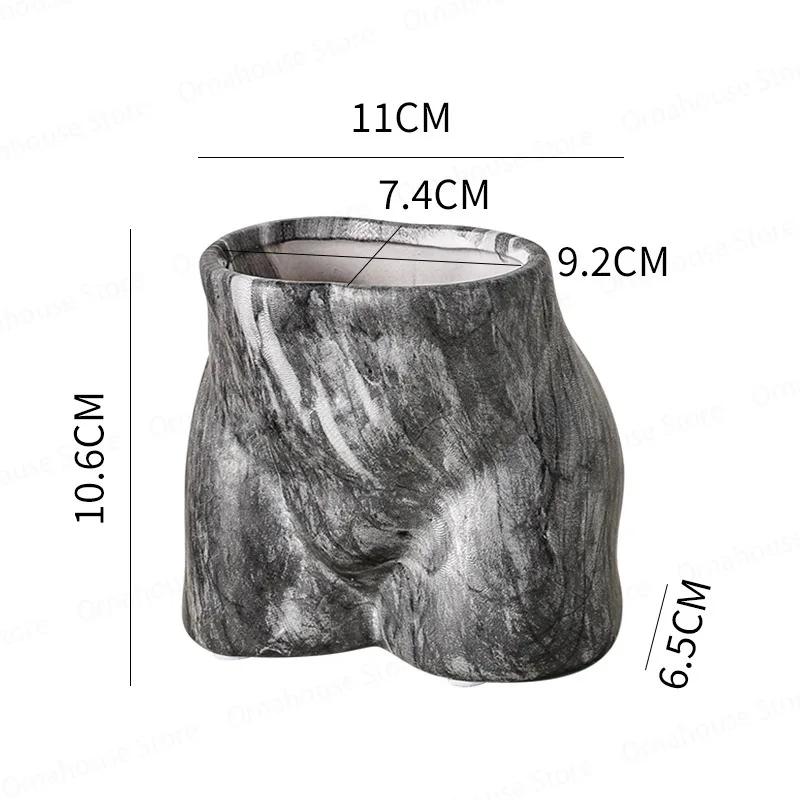 

Nordic Creative Marble Pattern Vase Muscle Male Vase Personalized Makeup Brush Storage Vase Ornament