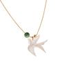 Elegant Swallow Bead Necklace New Chinese Style Clavicle Chain User Friendly Alloy Resin Jewelry for Women Daily Wear