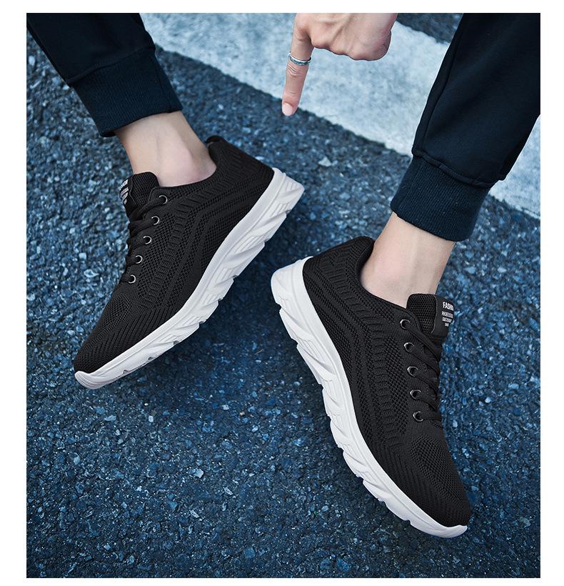 Jinjiang Men's Flyknit Shoes - Breathable, High Quality, Casual Sports for Spring & Autumn (Size 46)