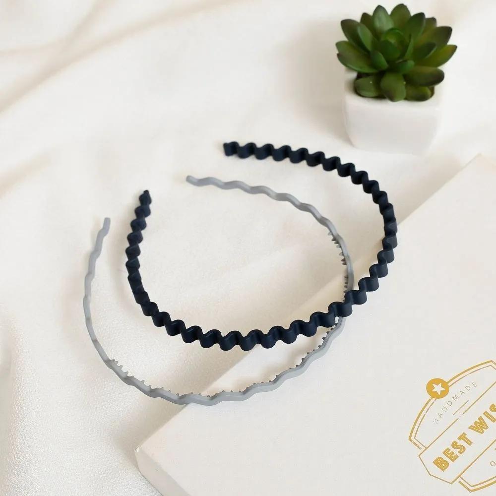 Hairband Daily Hairband Angel Shushu Matte Wave Set Navy Light Blue
