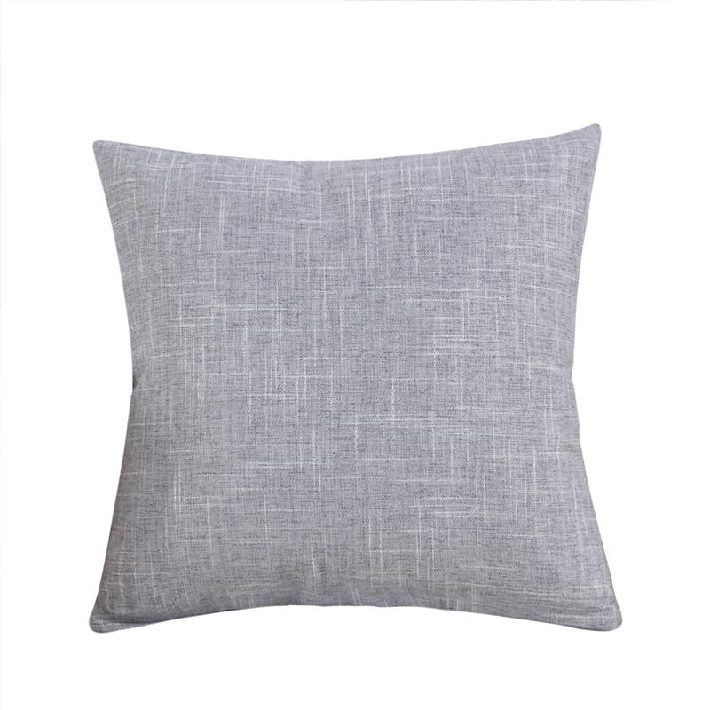 45x45cm Linen Solid Color Throw Pillowcase Detachable Washable Office Cushion Cover Car Waist Rest Headboard Back