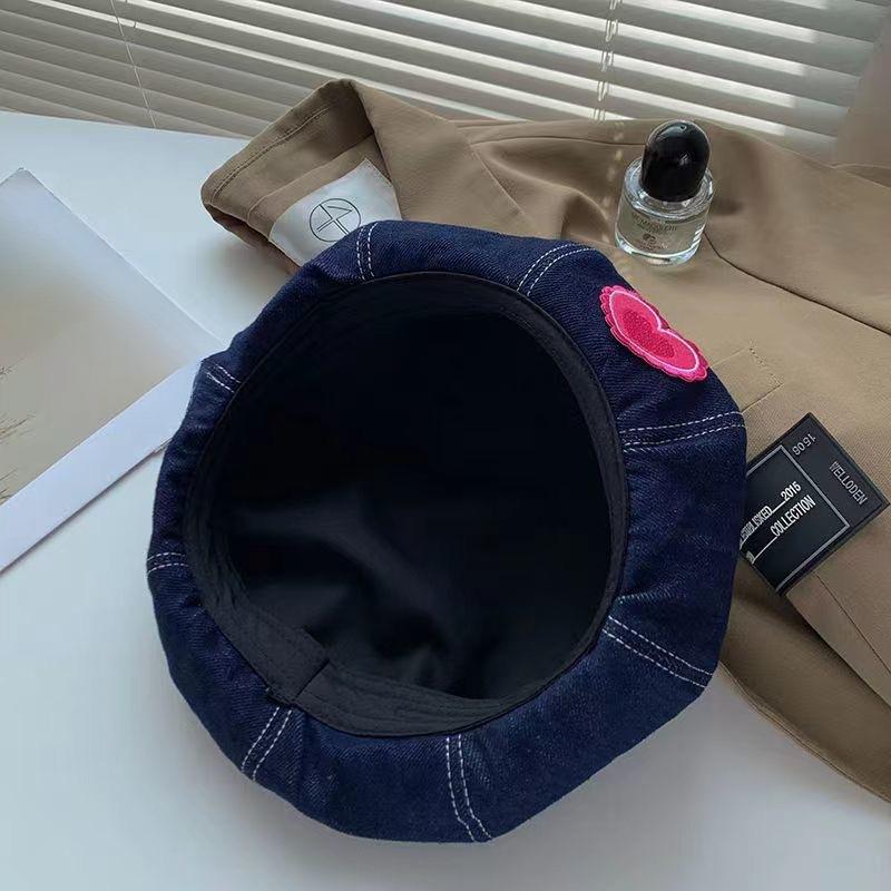 

Шляпа Универсальный берет Женский Весенне-летний Британский Ретро Японский Деним Модный Женский Корейский Стиль Мода Повседневная Шляпа Художника M（56-58cm）