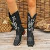 Women Print Mid Calf Chelsea Boots New Mid Heels Gladiator Shoes Fashion  Winter Chunky Motorcycle Boots Walking Pumps Botas