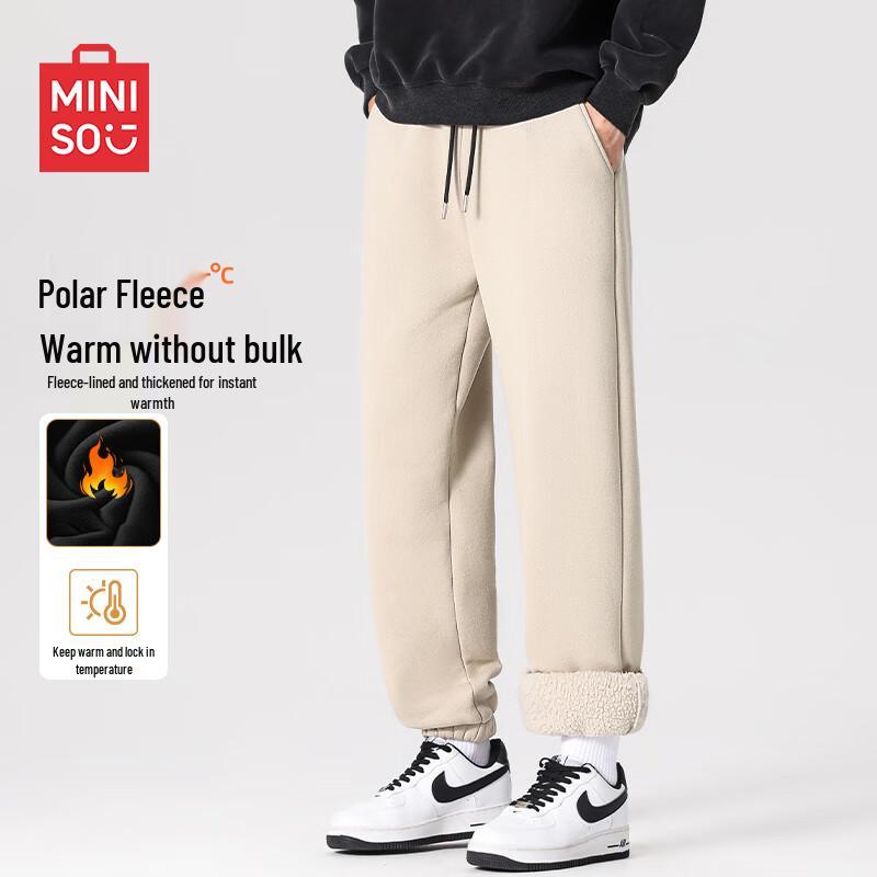

Miniso Men s Winter Fleece-Lined Jogger Sweatpants M