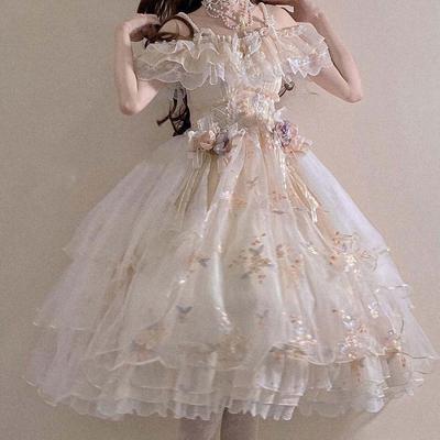 Summer Women Dress Sweet Dress Lolita Dress Embroidered Gorgeous Dress