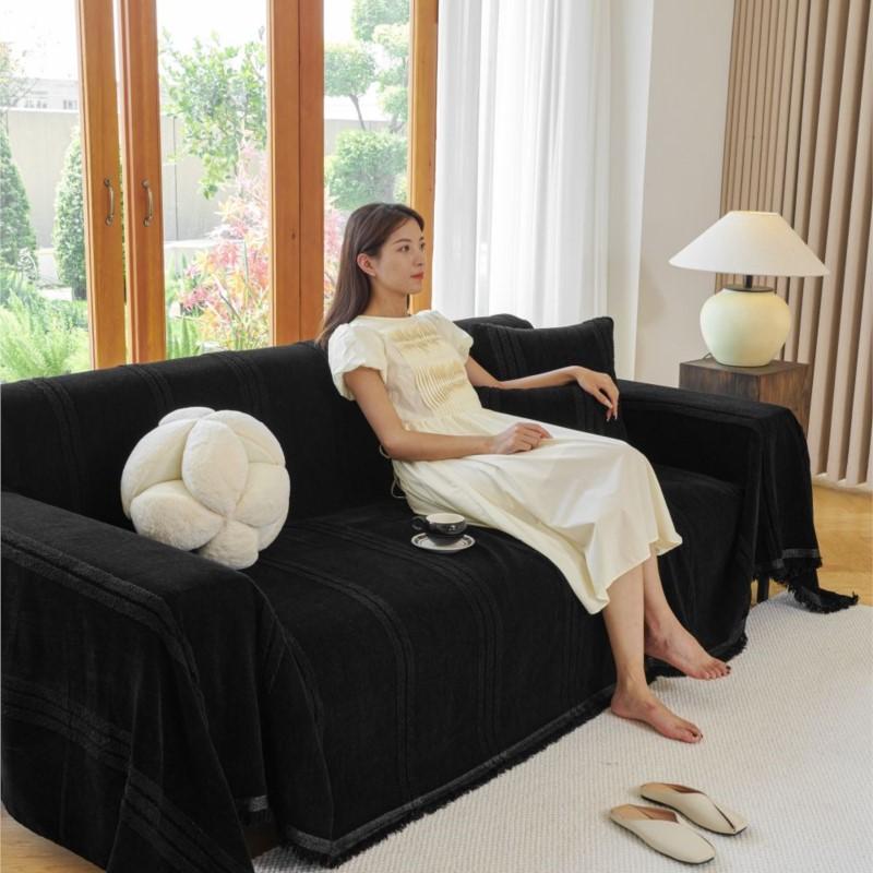 Funda Sofa Home Chenille Striped Sofa Mat Throw Blankets Allseason Camping Picnic Blanket Cover Sofa Cover Housses De Canapé