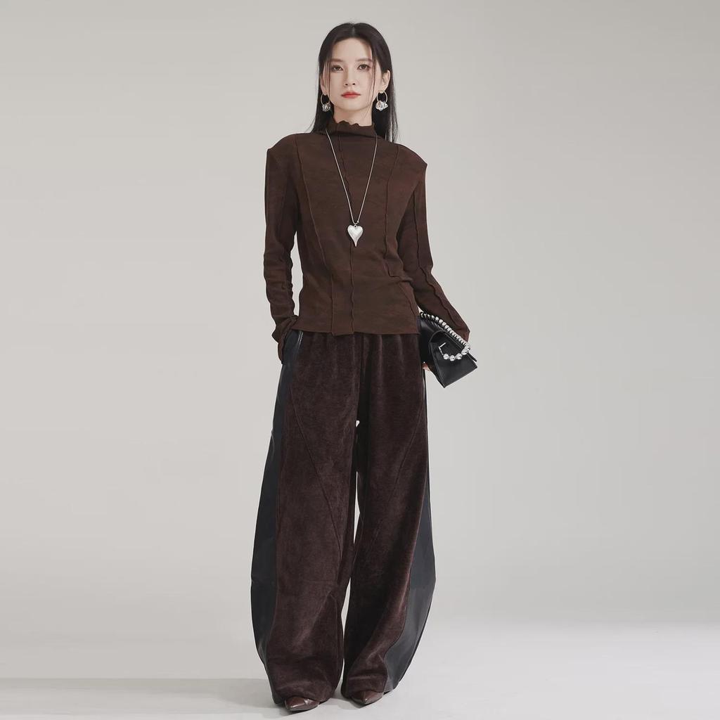 Maillard Women's Wide-Leg Velvet-Lined Sports Sweatpants for Autumn/Winter