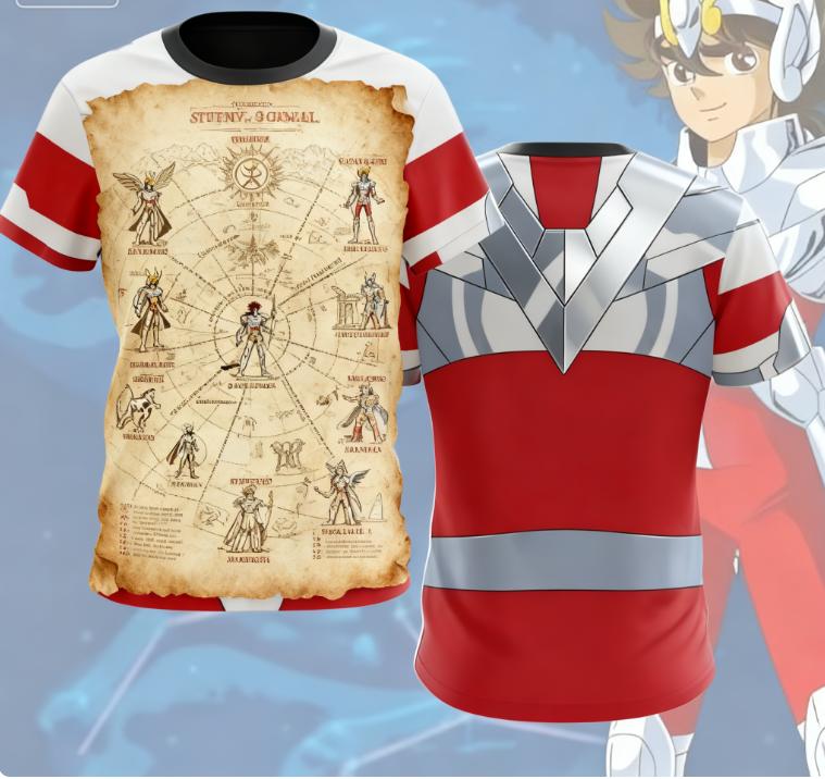 Anime Saint Seiya Pegasus Cosplay 3D Children's T-Shirt Fashion Cool Daily Unisex T Shirt Street Personality Y2k Tops Summer Clothing