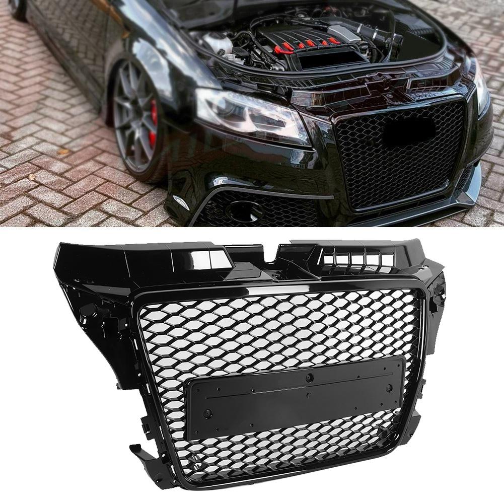 Black Front Bumper Grille Refit for RS Style Fits for A3 S3 8P 09 12 Car Modification