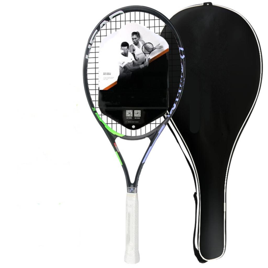 Racchetta da allenamento per principianti in composito di carbonio con protezione per il polso da tennis, colla per le mani