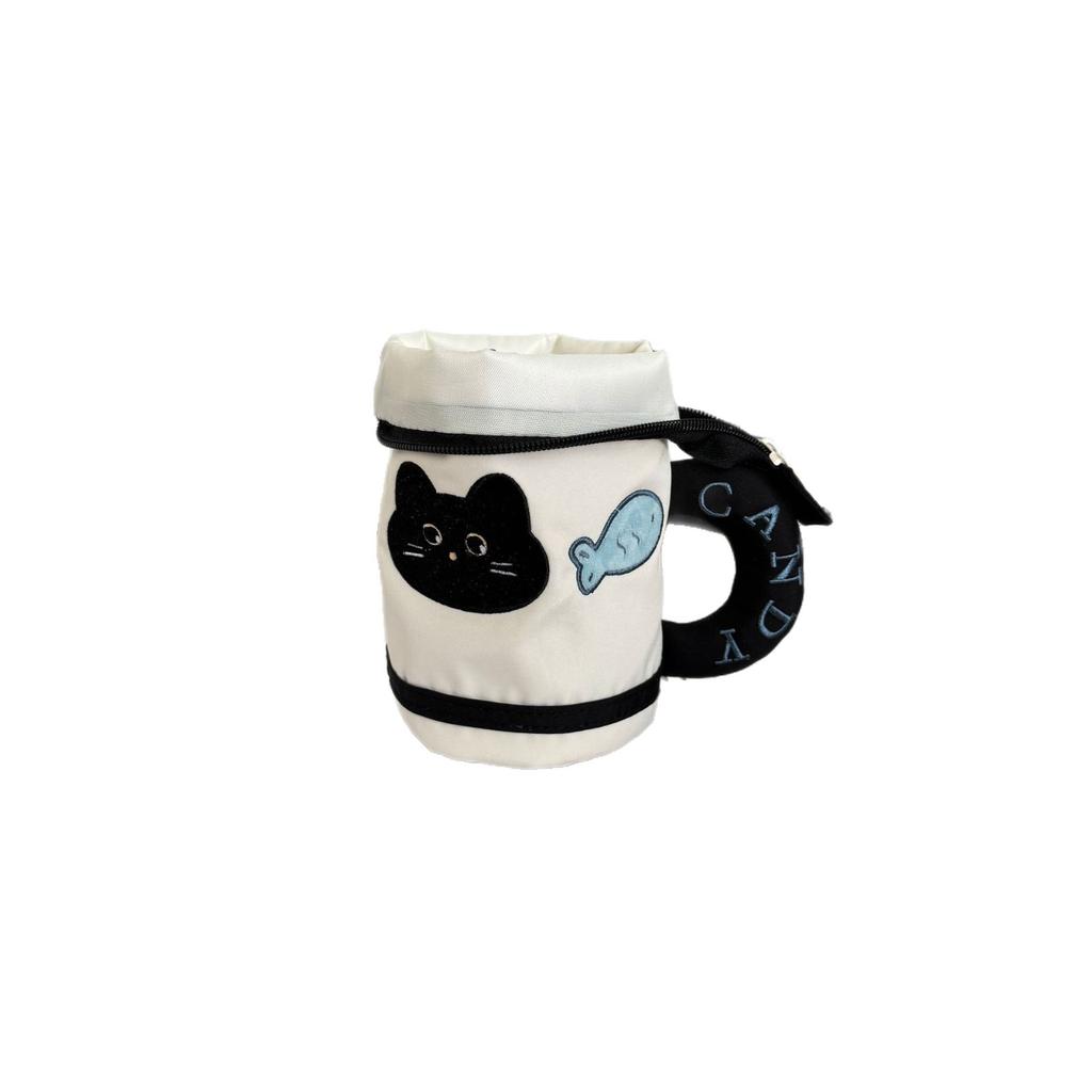 Apple cute pencil bag ins contrasting color teacup high value student stationery large capacity storage pen holder storage bag